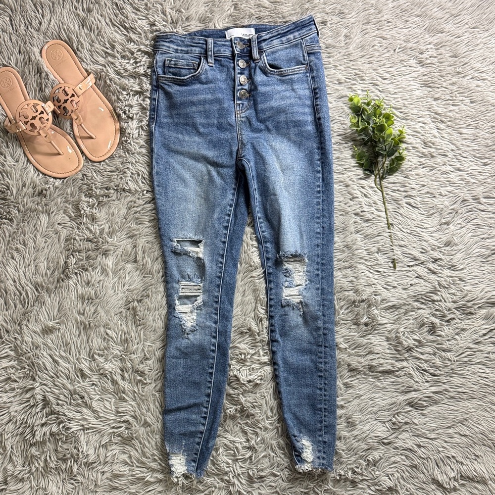Vervet  Distressed button fly Women skinny Jeans size 25